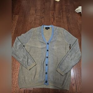 Men's Gray Cardigan Sweater